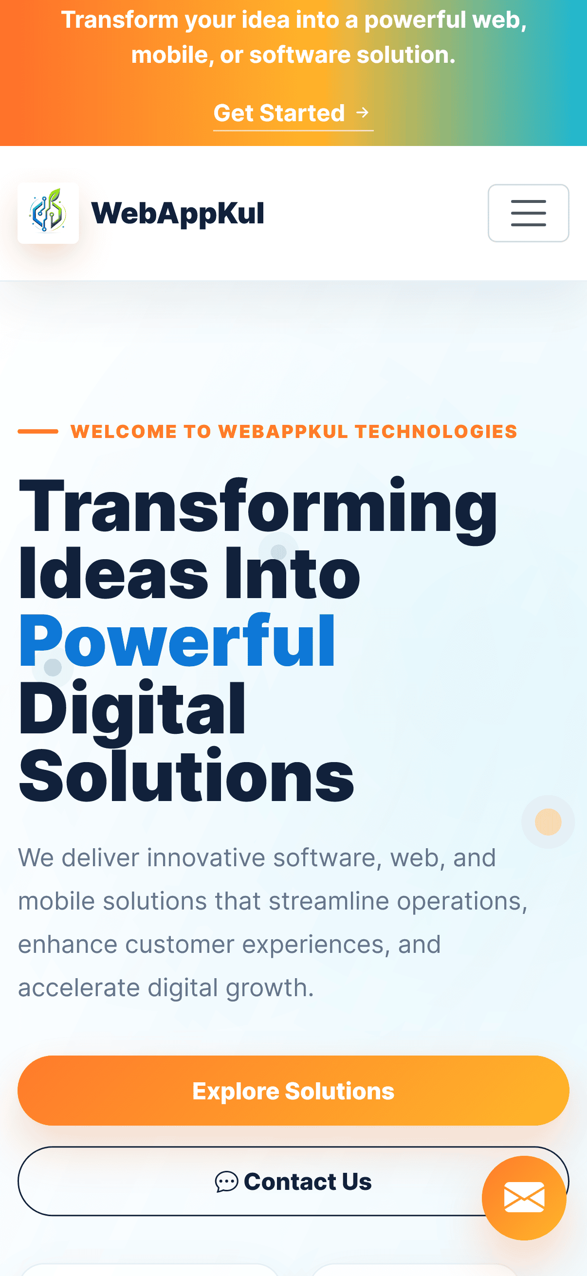 Website preview inside phone device